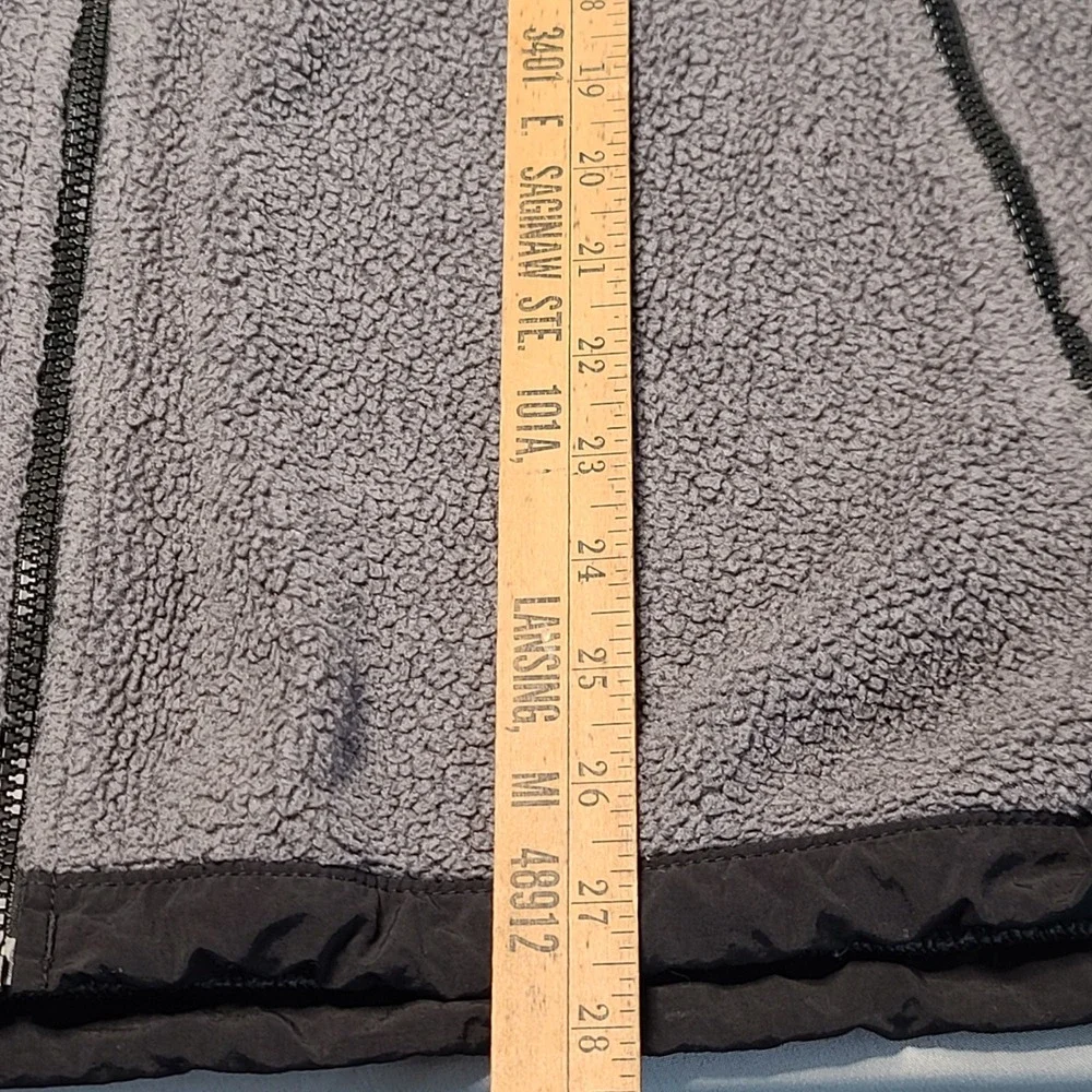 The North Face Denali 2 Hoodie Mens Large Grey Black Polartec Fleece Jacket T132